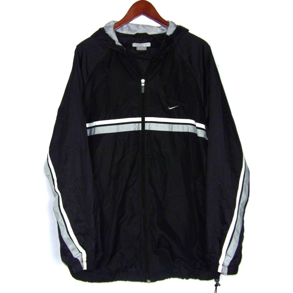 NIKE Vintage Y2K Zip-Up Hooded Lined Windbreaker Jacket Men's XL
